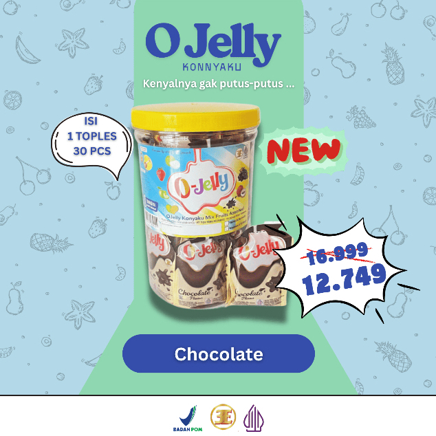 O-Jelly/Jelly/Ager/Konnyaku/Satu Toples/Isi 30 Pcs/Murah/Tinggi Serat/Kaya Nutrisi/Cocok Dijual Kemb