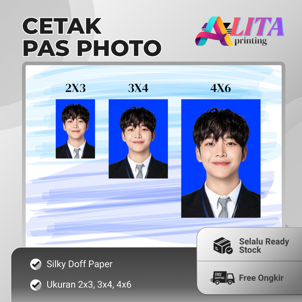 Cetak Pas Foto 2x3 3x3 3x4 4x6 Kertas Doff Silky