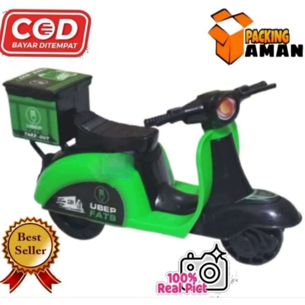 Mainan Anak Motor Scoopy Vespa Transport / courier celivery /mianan motor Plastik 13x4x8cm Multiwarn