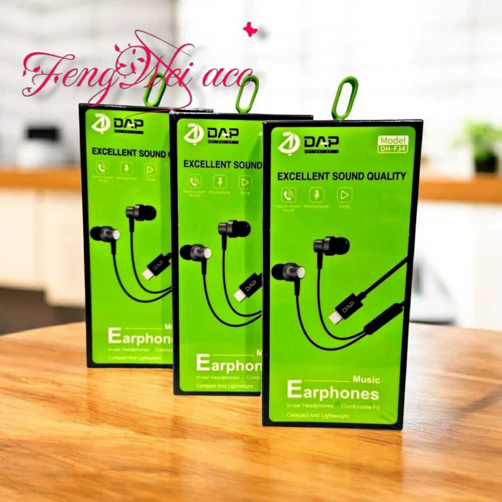 Headset DAP DH-F34 Type-C Handsfree DAP DH-F34 TYPE C Earphone DAP DH-F34 EXCELLENT SOUND QUALITY