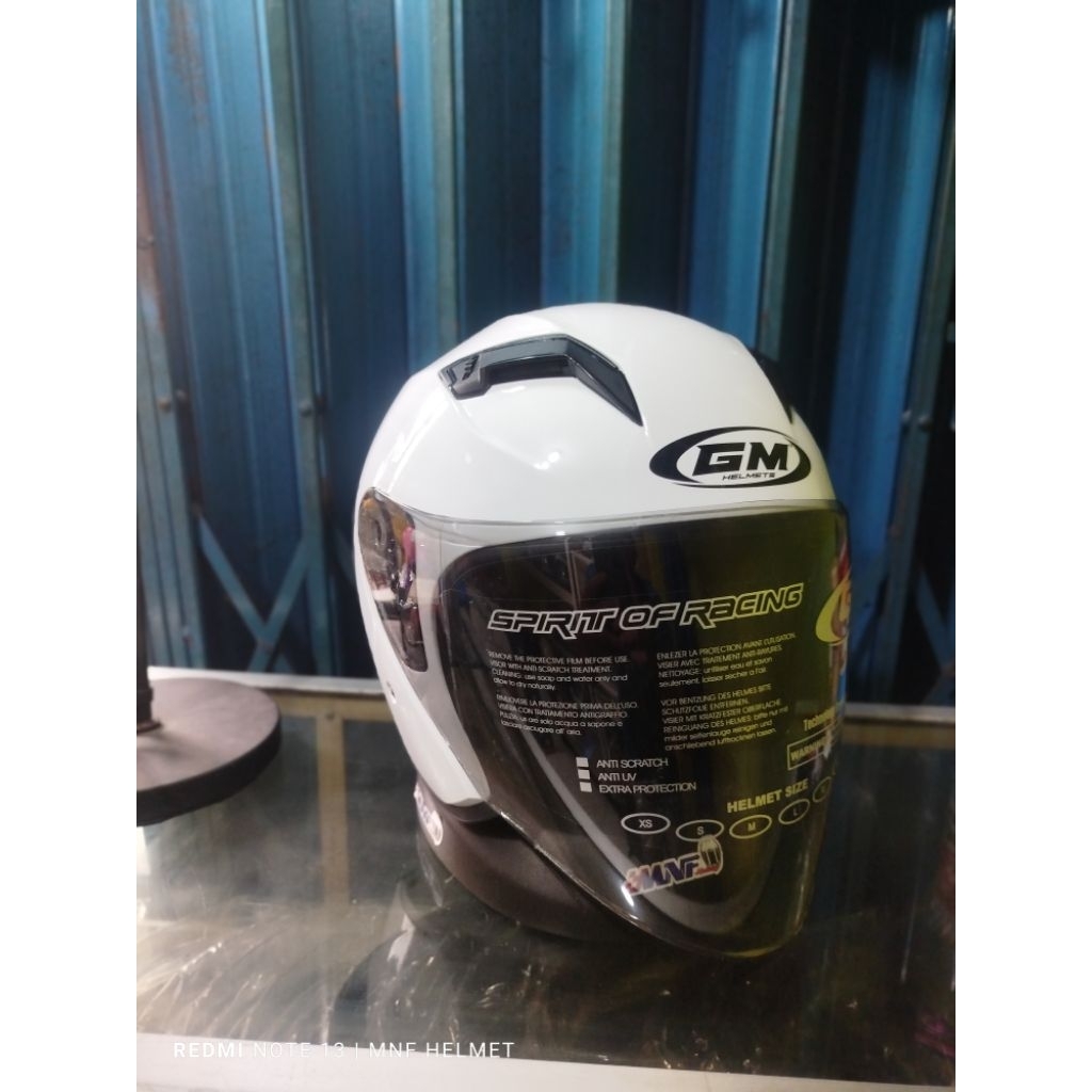 HELM GM G2 WHITE GLOSSY ORIGINAL HELM HALFACE