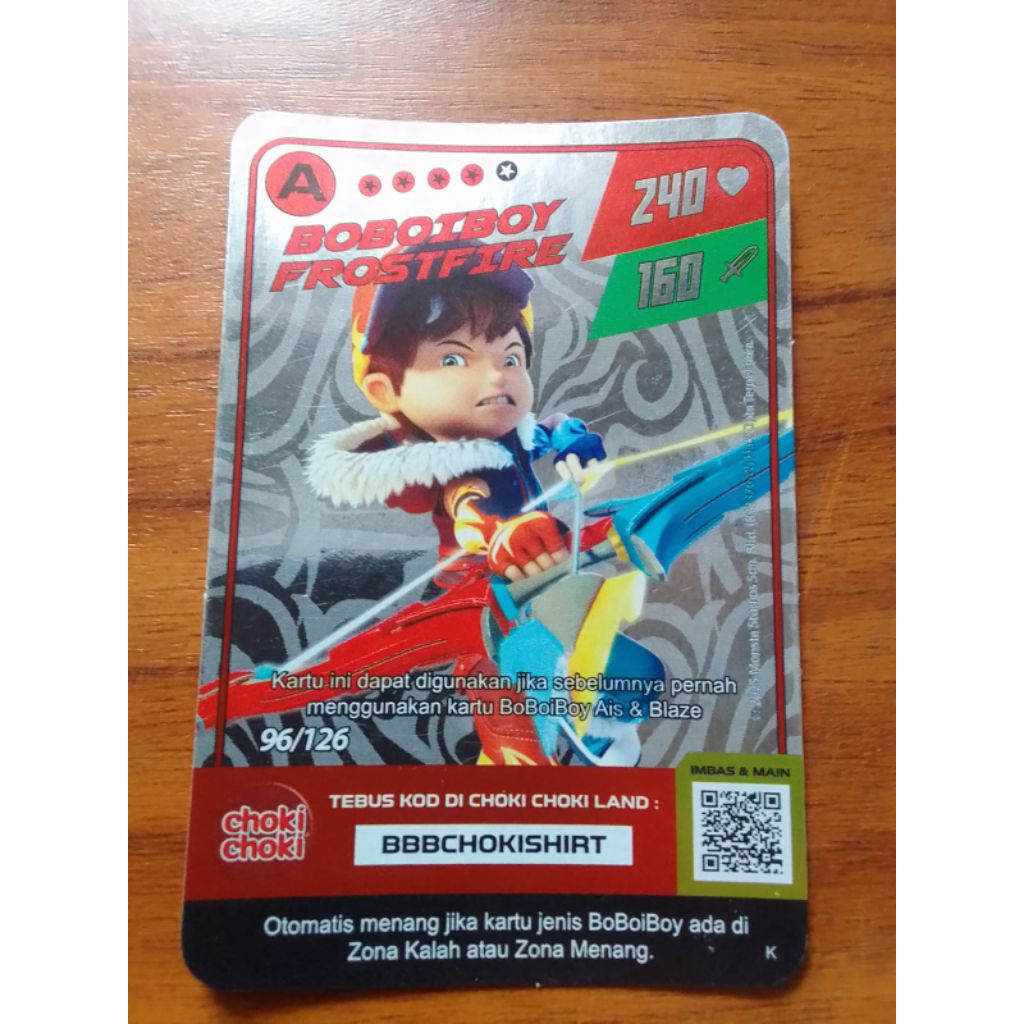 Monsta Galaxy Card Boboiboy Choki-Choki Hologram