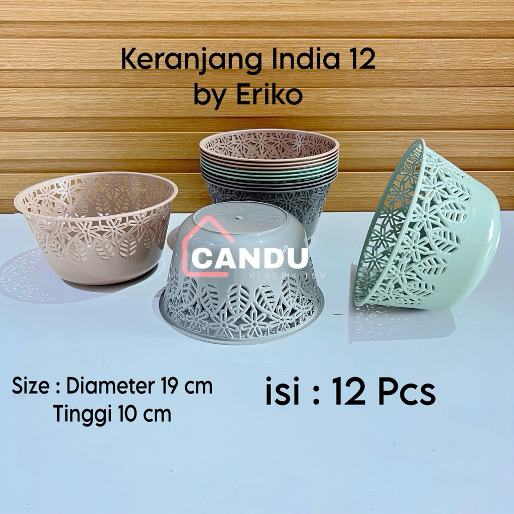 [12 Pcs] KERANJANG INDIA 12 by Eriko / Tempat Parcel Mini / Keranjang Penyimpanan buah Serbaguna ker