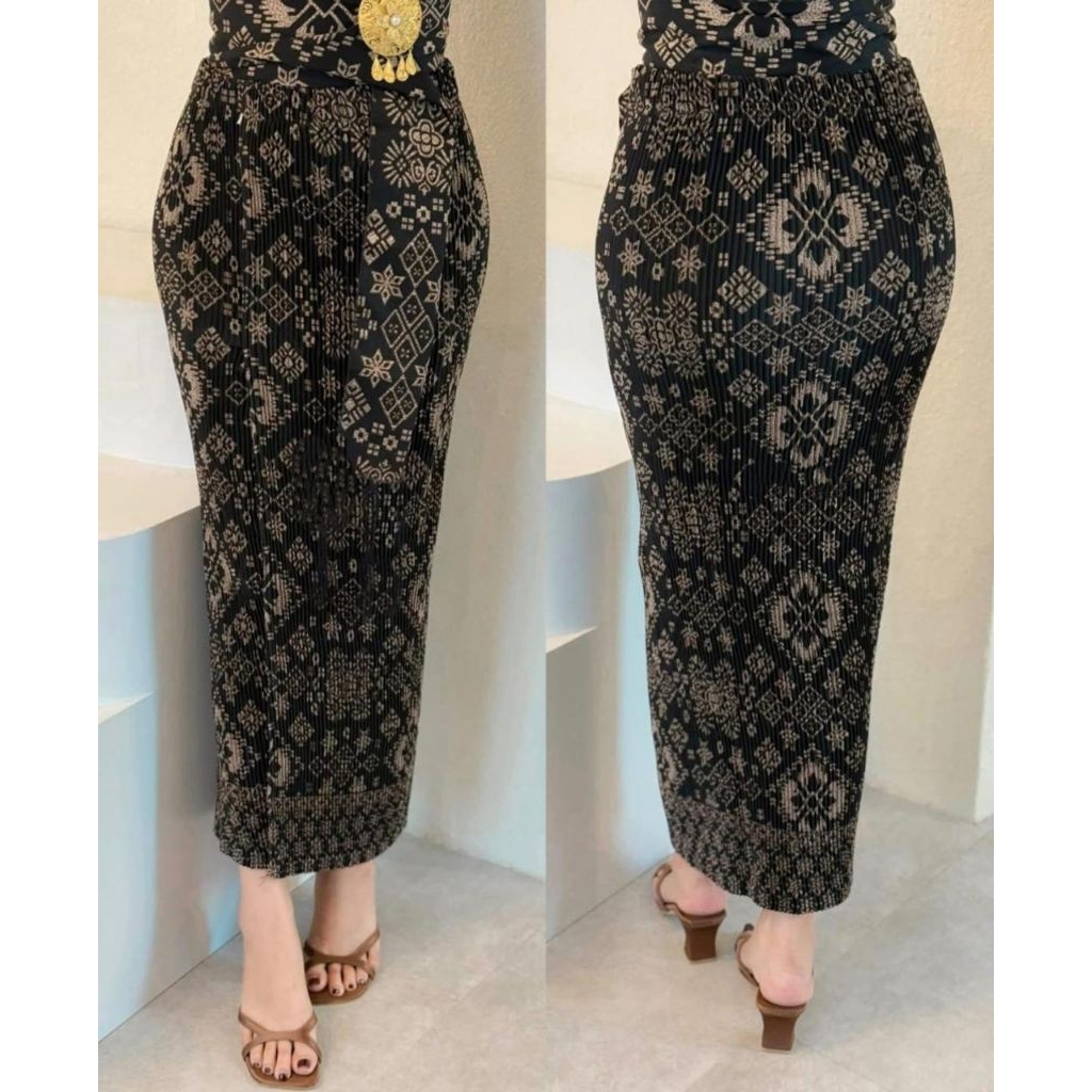 Kamen Jadi Bahan Plisket Set Selendang bahan tebal dan nyaman setelan kebaya wanita bali