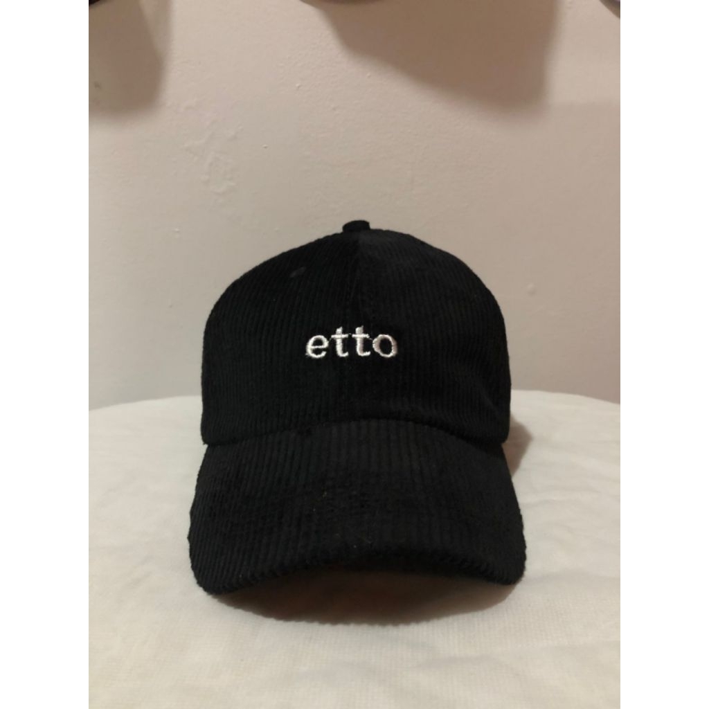 ETTO POLO CAPS WHITE - Topi style polo caps bahan Corduroy hitam