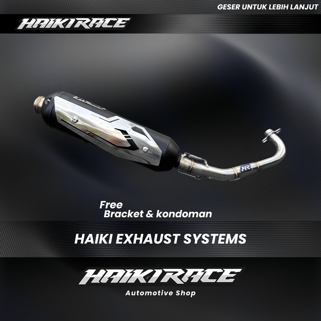 Haiki race Knalpot Standar Racing KONDOMAN HAIKI RACE Mio Sporty Mio Smile Mio Soul Karbu