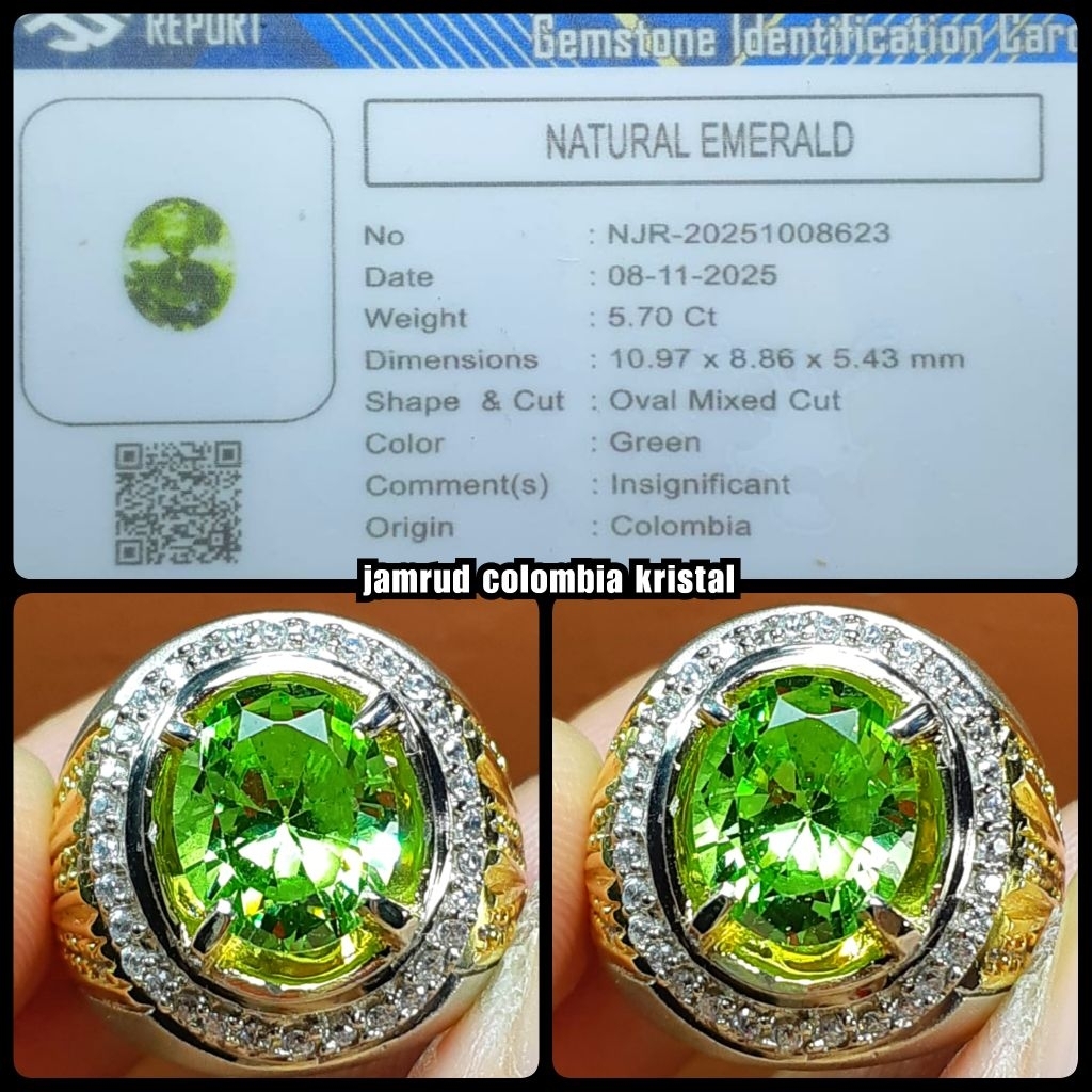 natural permata jamrud colombia kristal + memo lab