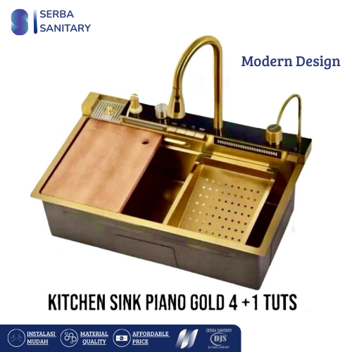 KITCHEN SINK 7545 GOLD PIANO STAINLESS/KITCHEN SINK LUXURY GOLD MODERN SINK HQ