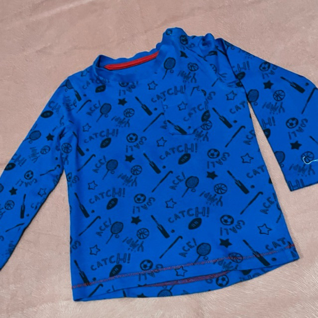 Kaos Lengan Panjang Mothercare Anak Laki Motif Bola Preloved Second