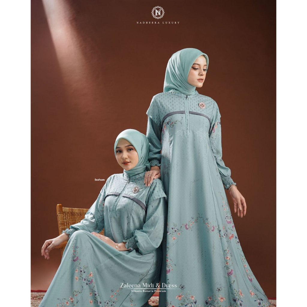 Baju Muslim Couple Tenun Ndoro Ayu – Gamis & Kemeja Etnik Elegan Kombinasi Tenun Modern