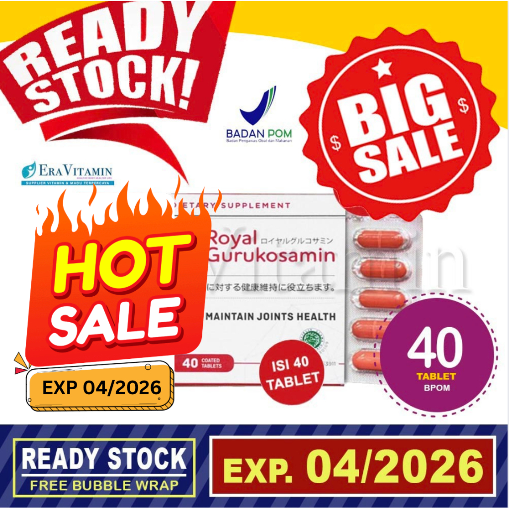 Royal Gurukosamin 1200 mg 1200mg Glukosamin obat persendian 1 box (isi 4 strip)