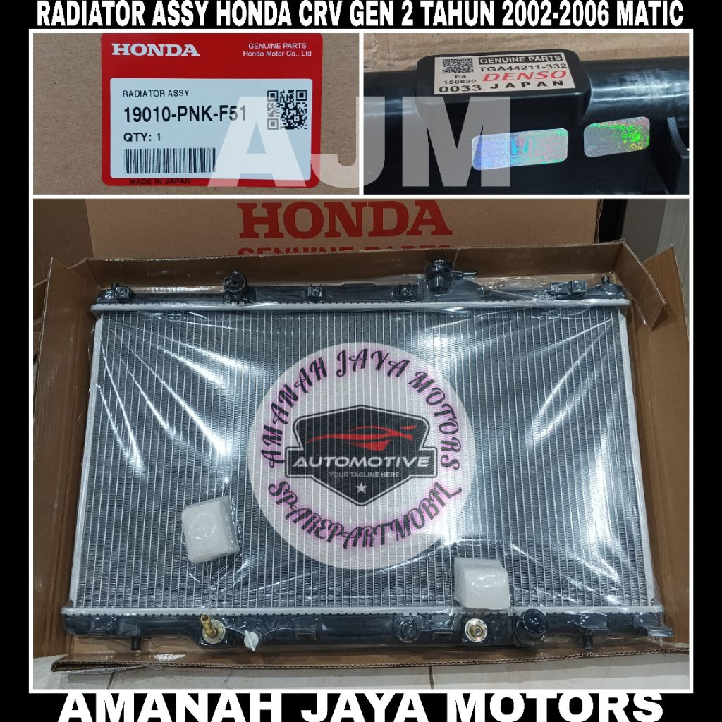 RADIATOR ASSY HONDA CRV GEN 2 MATIC TAHUN 2002-2006 ORIGINAL DENSO JAPAN