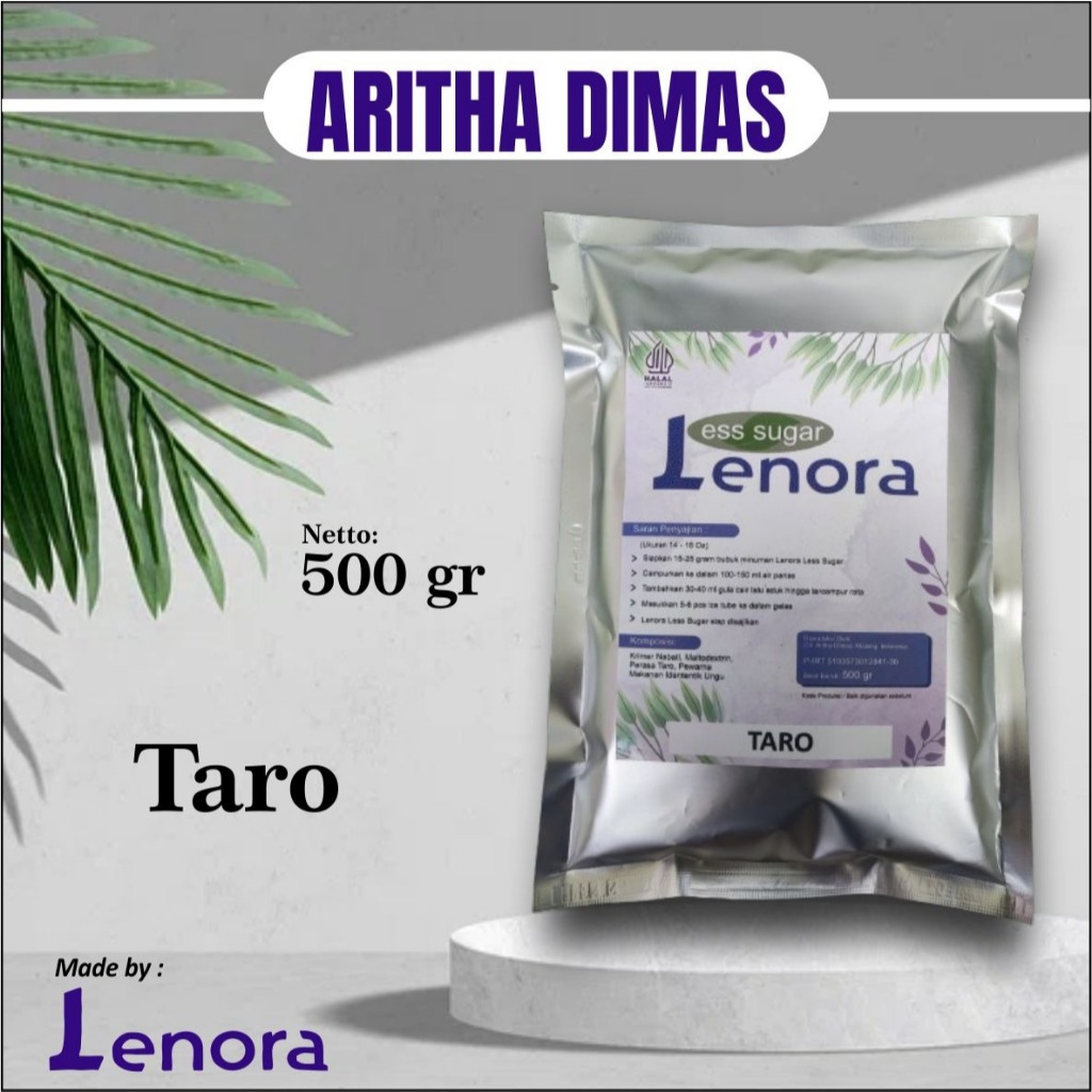 Lenora Powder Plain Taro Less Sugar 500gr