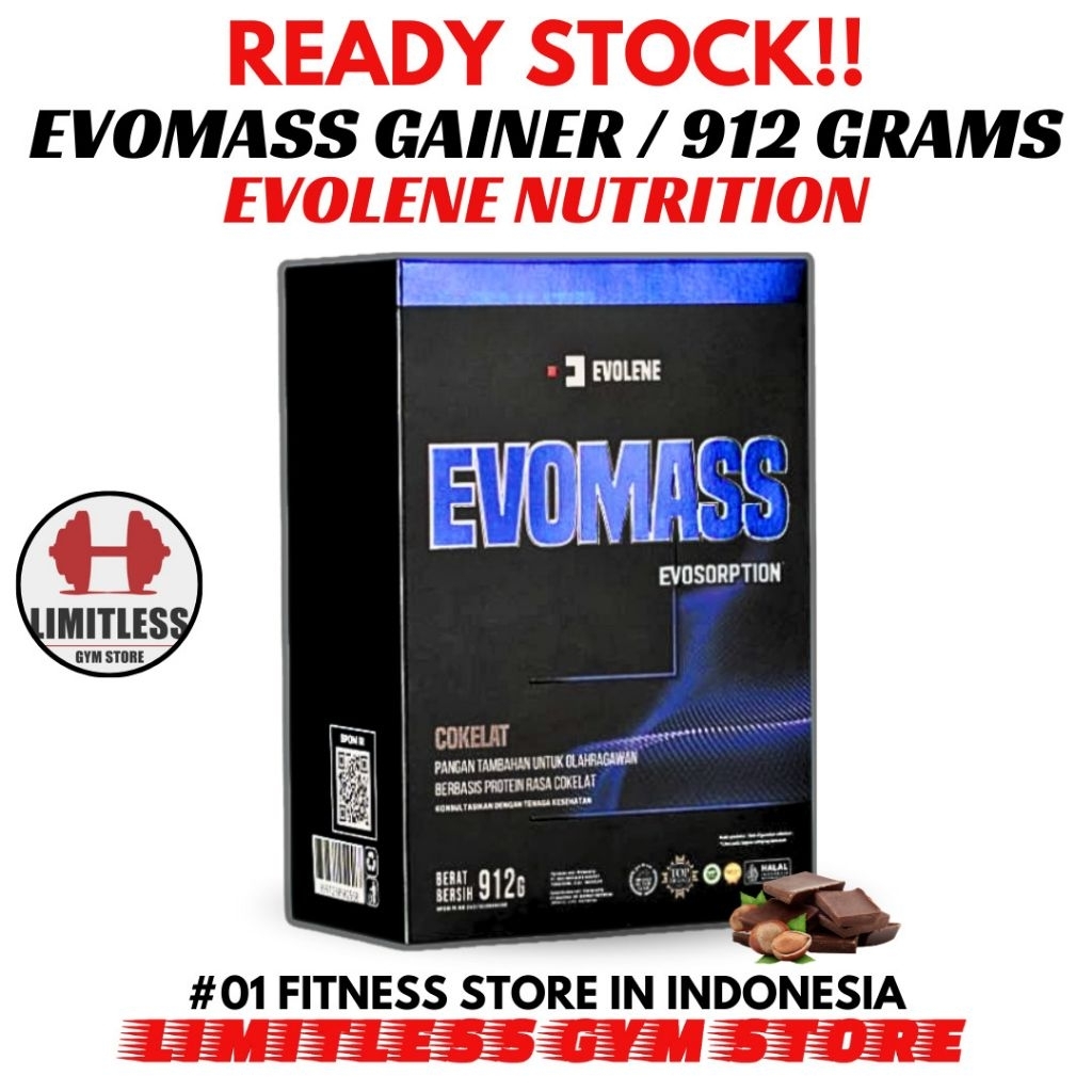 (PROMO!) Evolene EVOMASS 912gr - Evo Mass Gainer 2 lbs Evosorption