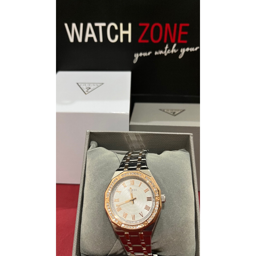 GUESS Ladies Watch DESIRE  SILVER ROSE GOLD TONE - GW0770L5