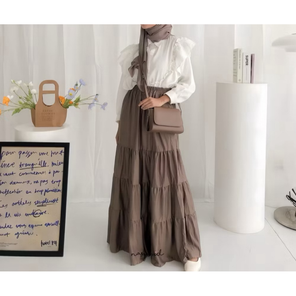 Rok Susun Canda Korean Style Rok Panjang Wanita Korean Skirt Kekinian