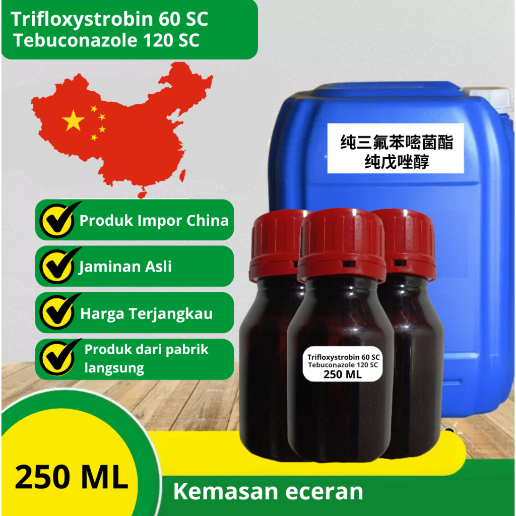 Fungisida Tebuconazole + Trifloxystrobin dosis 180 SC impor china 250ml
