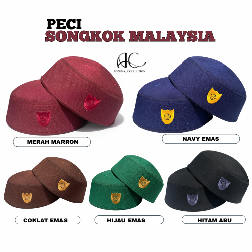 Peci Songkok Malaysia Haji Abdul Kareem Tebal dan Empuk, Nyaman Dipakai / Peci Malaysia Bordir