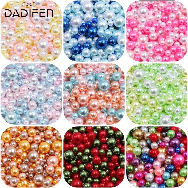 [Daidifen]   [Tanpa Lubang] 10g/bag 3-8mm  Manik- Manik Bulat Imitasi untuk Dekorasi Perhiasan - Bah