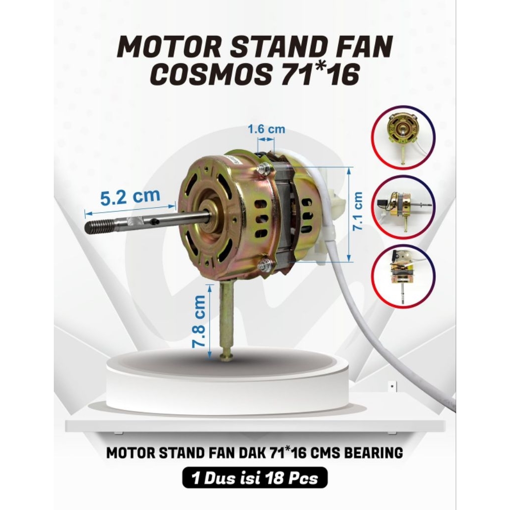 Dinamo kipas angin BEARING COSMOS MIYAKO MASPION 16inc gulungan tebal