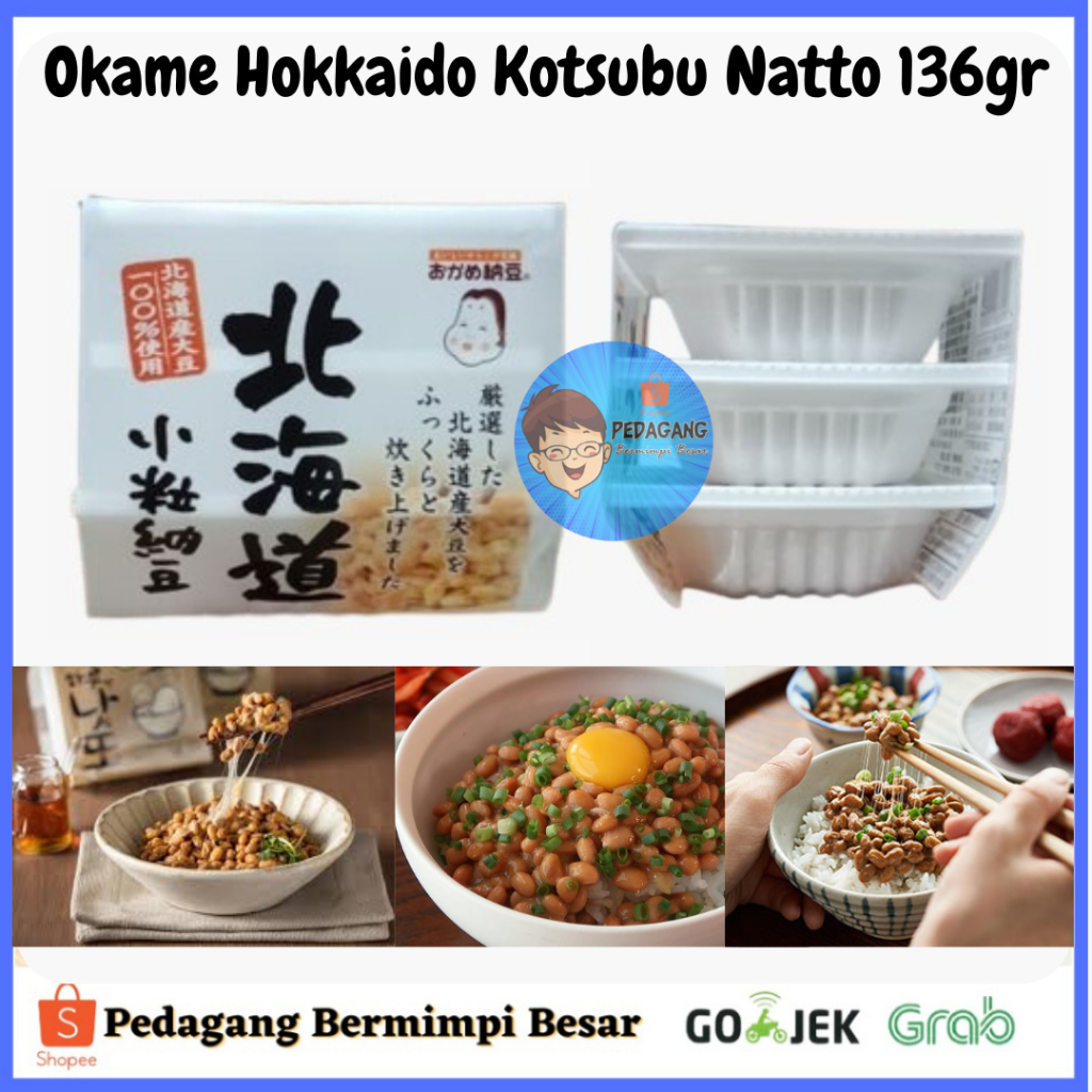 Okame Hokkaido Kotsubu Natto 136gr/ Okame  Kotsubu Natto  / Okame Natto Kotsubu Mini 3 / Hokkaido Ko