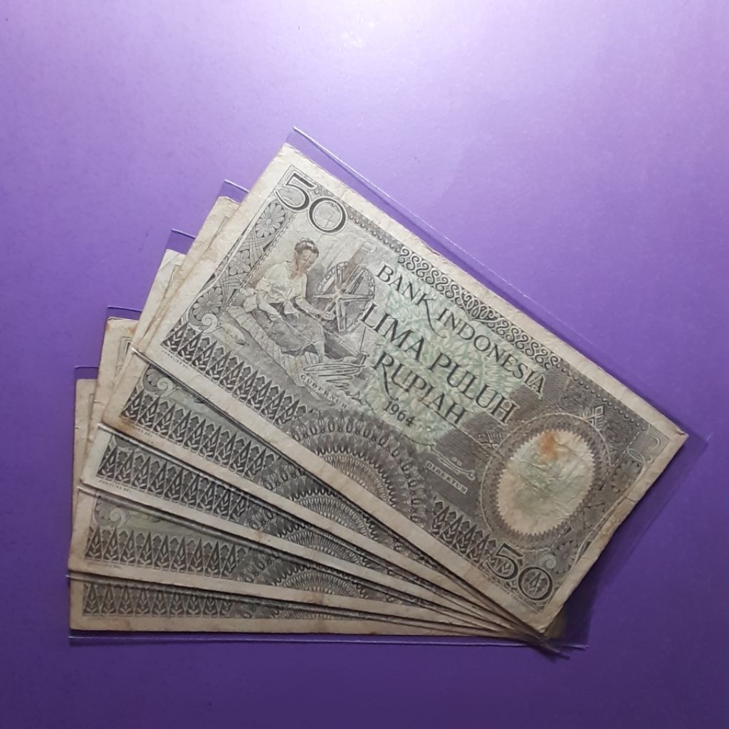 uang kuno 50 rupiah pekerja 1964