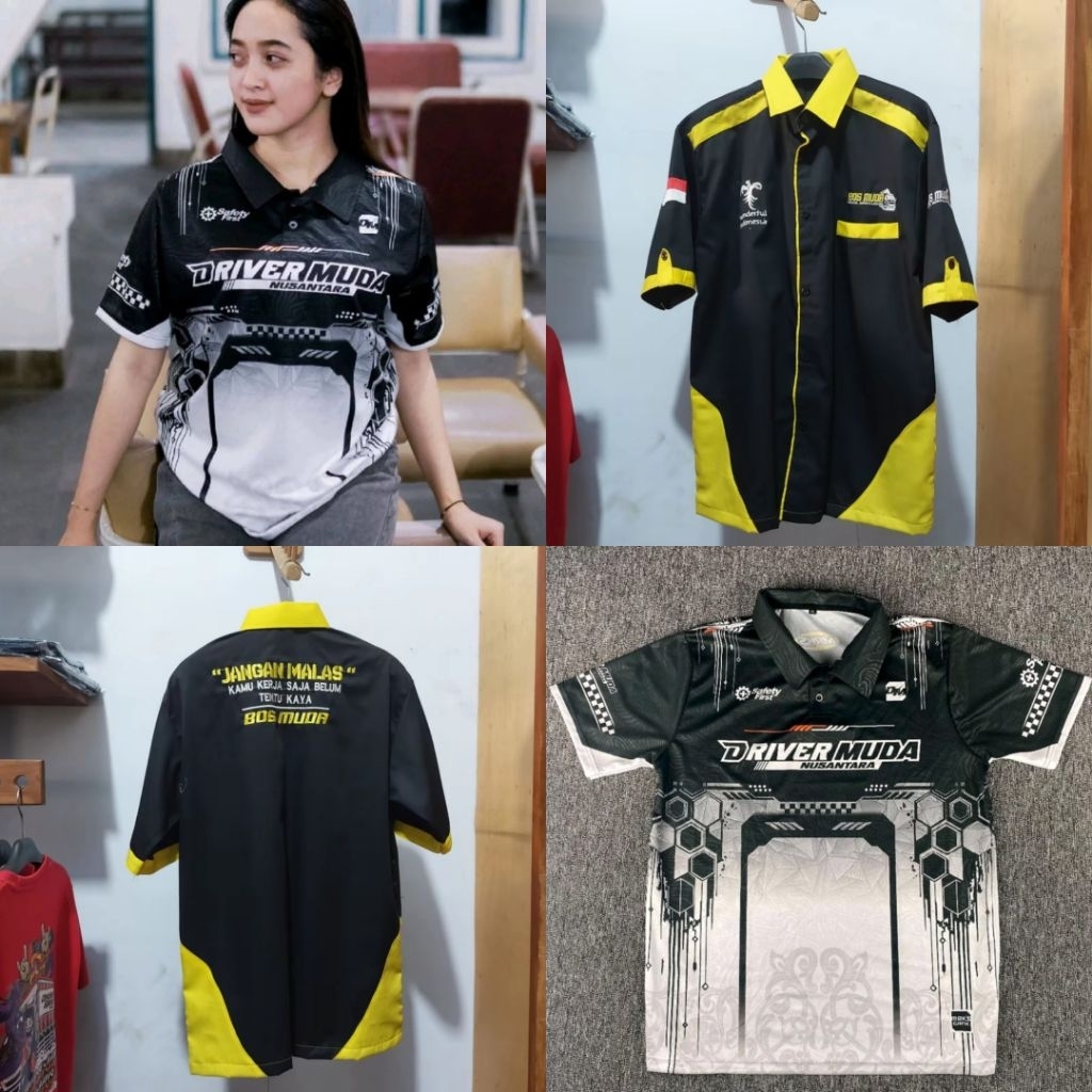 ( COD ) Kemeja BOSS muda x Jrsey DRIVER MUDA original pria wanita bisa pakai bahan premium jamin awe