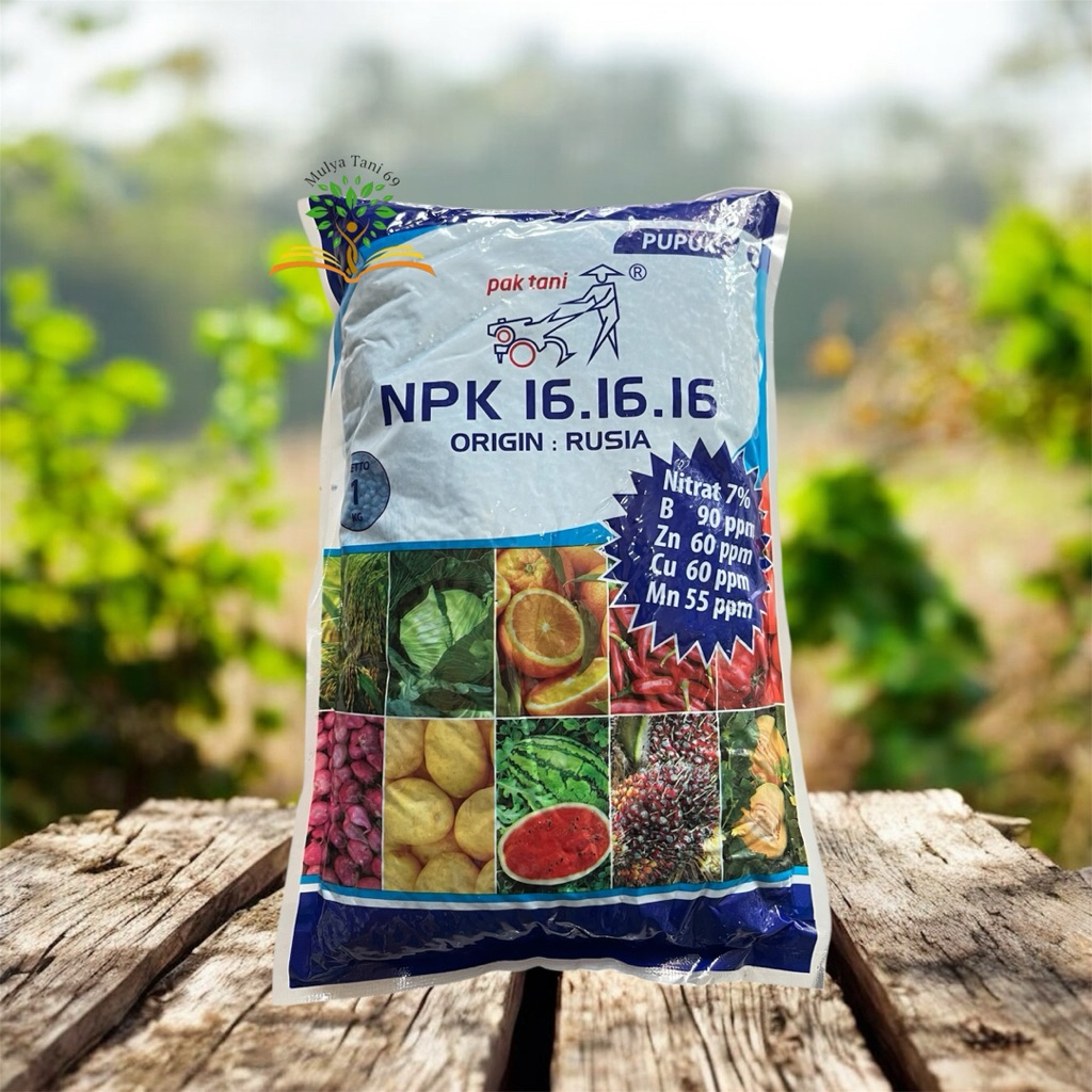 PUPUK NPK RUSIA  PAK TANI (DAUN,BUNGA & BUAH) 16.16.16 RUSIA 1 kg/Pupuk NPK 16 16 16 Pak tani saprot