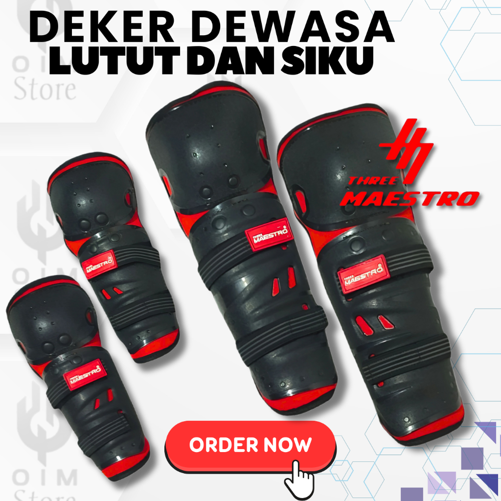 Deker Lutut Motor - decker murah satu set - Deker Decker Protektor Pelindung Lutut Siku Motor
