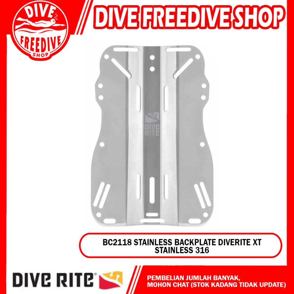 BC2118 Backplate Diverite XT Stainless 316 Dive Rite BCD Technical Back Buoyancy Accessories Scuba D