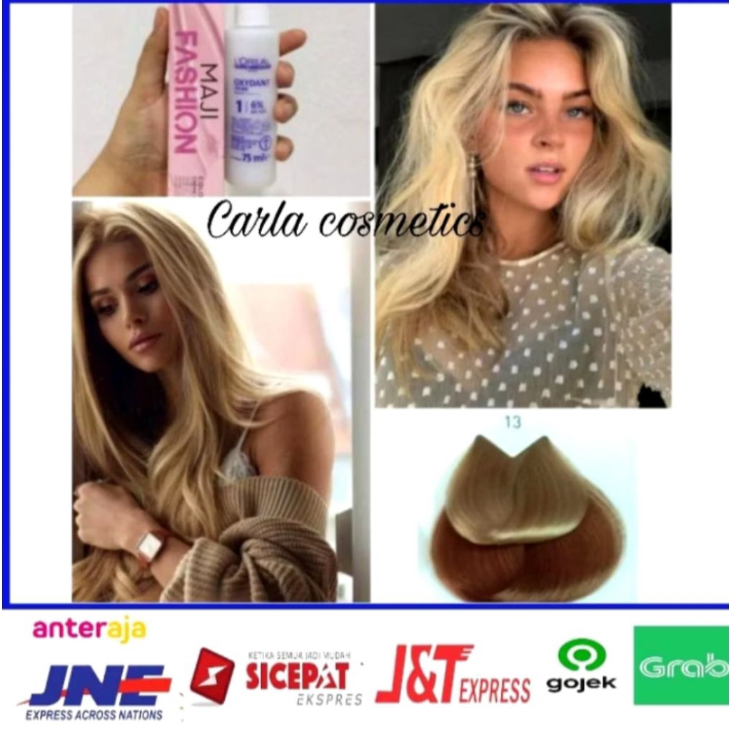 Cat rambut L'oreal majifashion 13 Golden sand pewarna rambut + oxidant Loreal 75ml