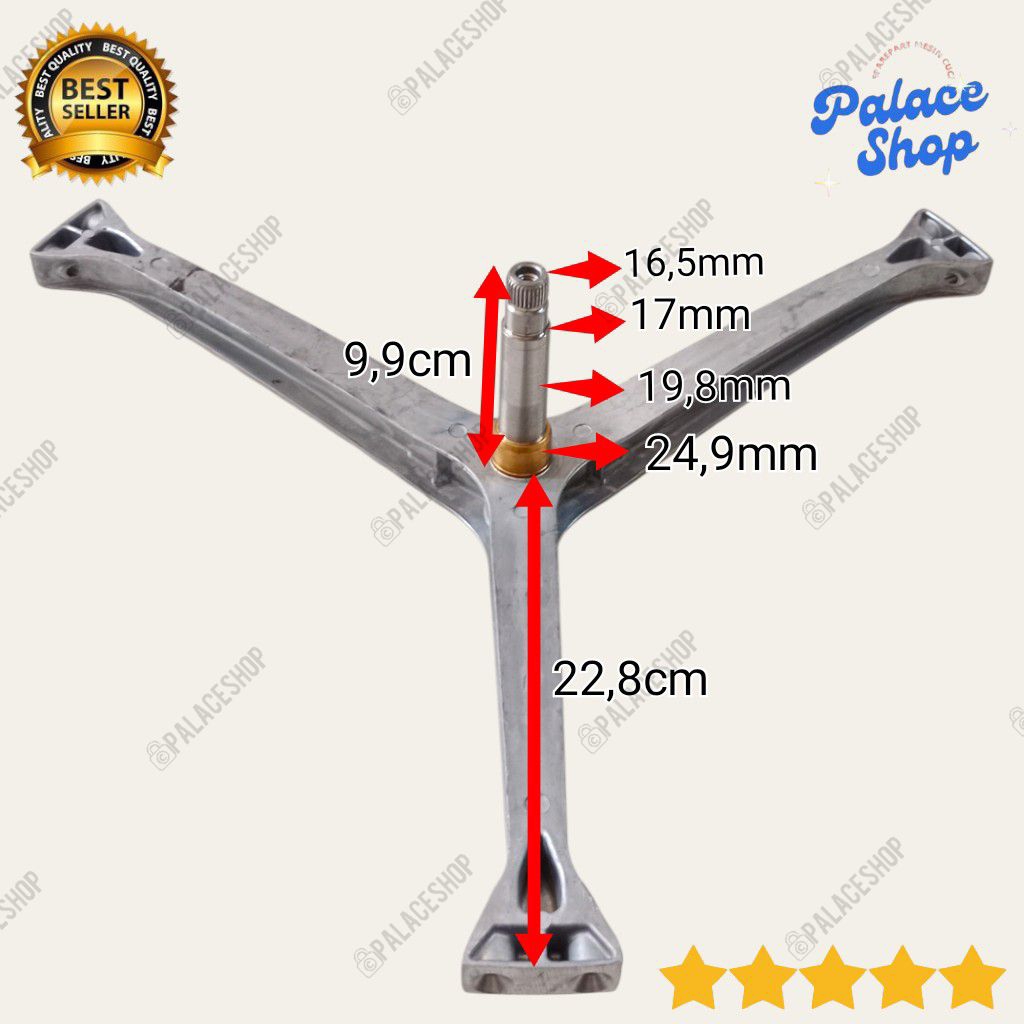 Spider Segitiga Baling Baling Krospis Mesin Cuci Beko WCV7612XS0 WCV7512BS