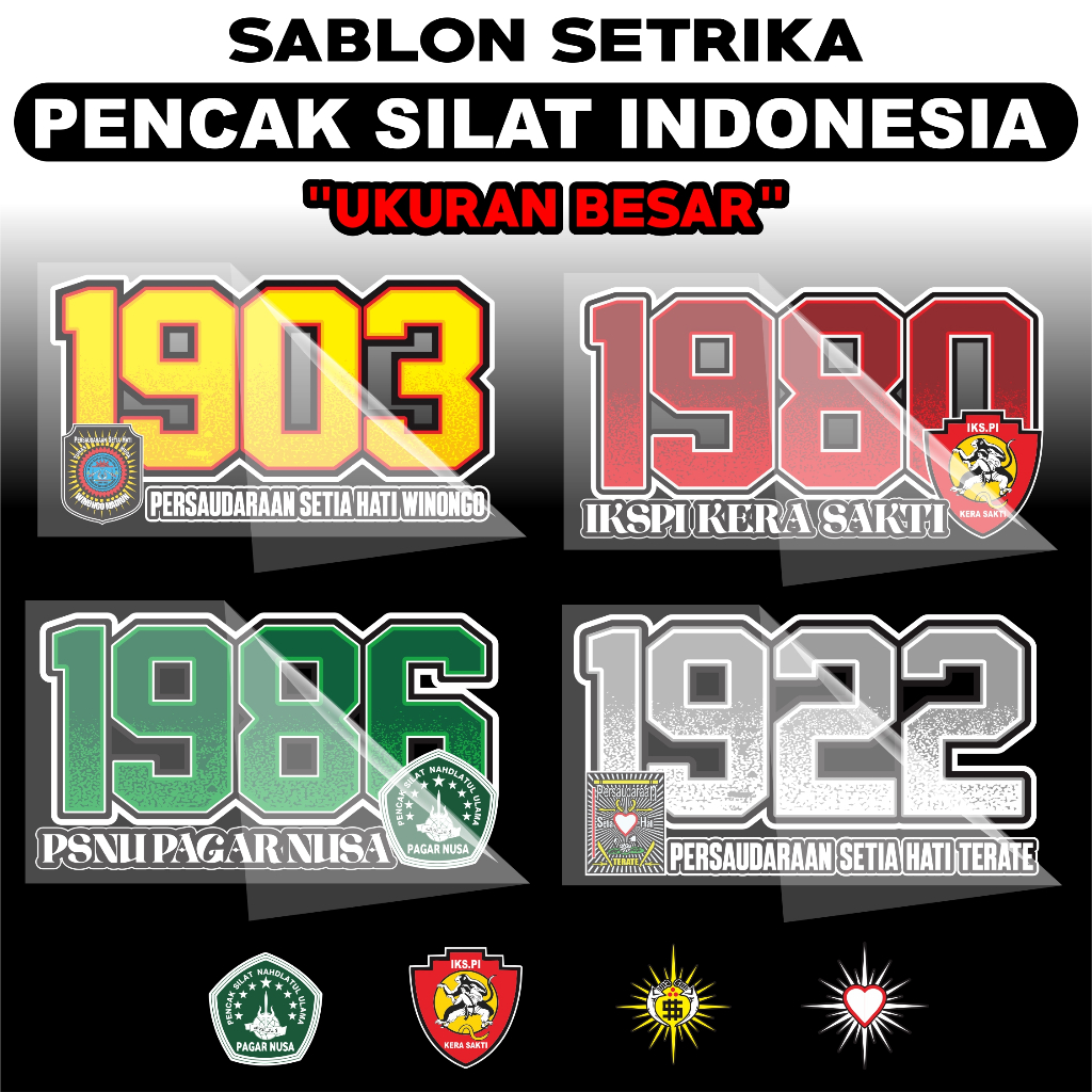 SABLON SETRIKA DESAIN PENCAK SILAT - sticker sablon dtf, sticker baju, sablon setrika dtf