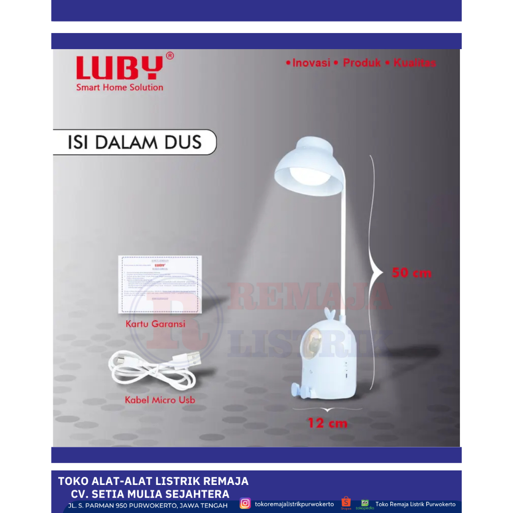 LAMPU BELAJAR + LAMPU TIDUR 6W LUBY 3 MODE CAHAYA L - 6761 LUBY SNI