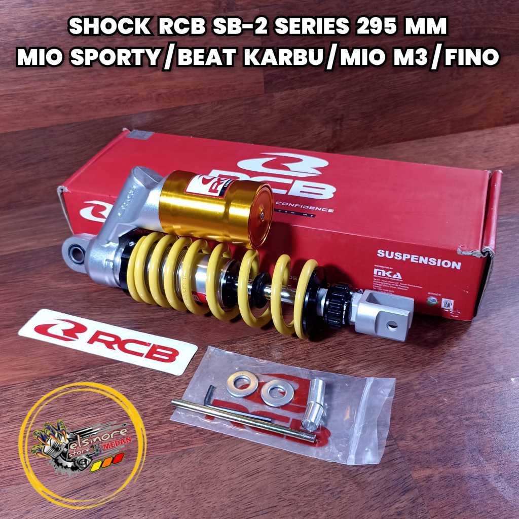 SHOCK BELAKANG RCB SB2 SERIES 295 MM YELLOW MIO SPORTY/BEAT KARBU/MIO M3/LEXI/FINO/XEON - ORIGINAL R