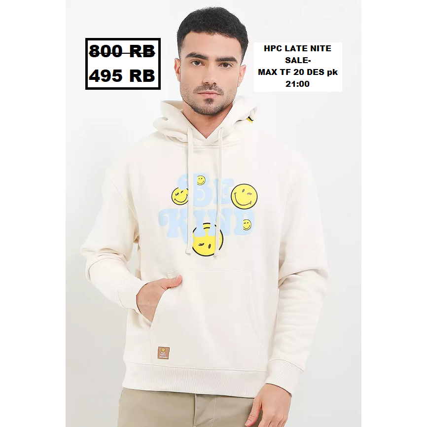 Baju pria hoodie Hush Puppies best seller seri SMILEYWORLD MAN HOODIE original store