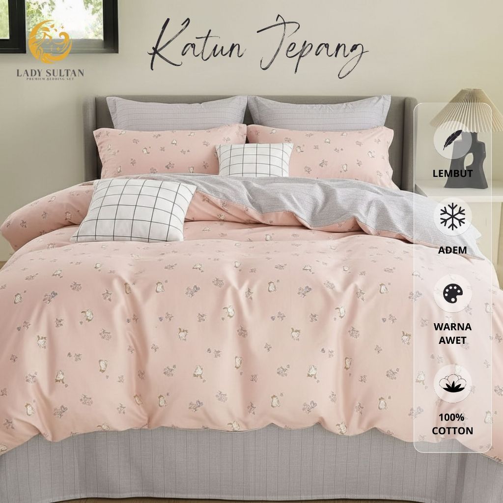 SALE Sprei Bedcover Anak Lady Sultan Uk 120x200x35 Motif Hewan Lucu (Gajah, Beruang, Kucing, Kelinci