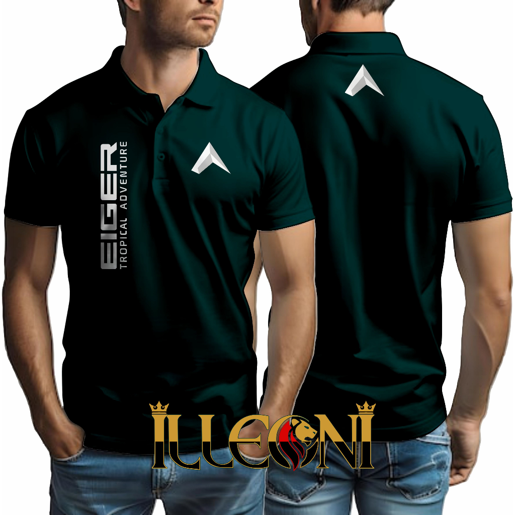 S _3XL Kaos Polo EIGER Pria Wanita poloshirt EIGER/KAOS DISTRO EIGER