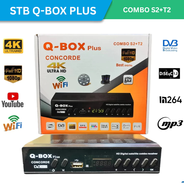 Set Top Box Digital Combo DVB S2+T2 Wifi STB Antena Super HD Support Antena Digital dan Parabola Kab