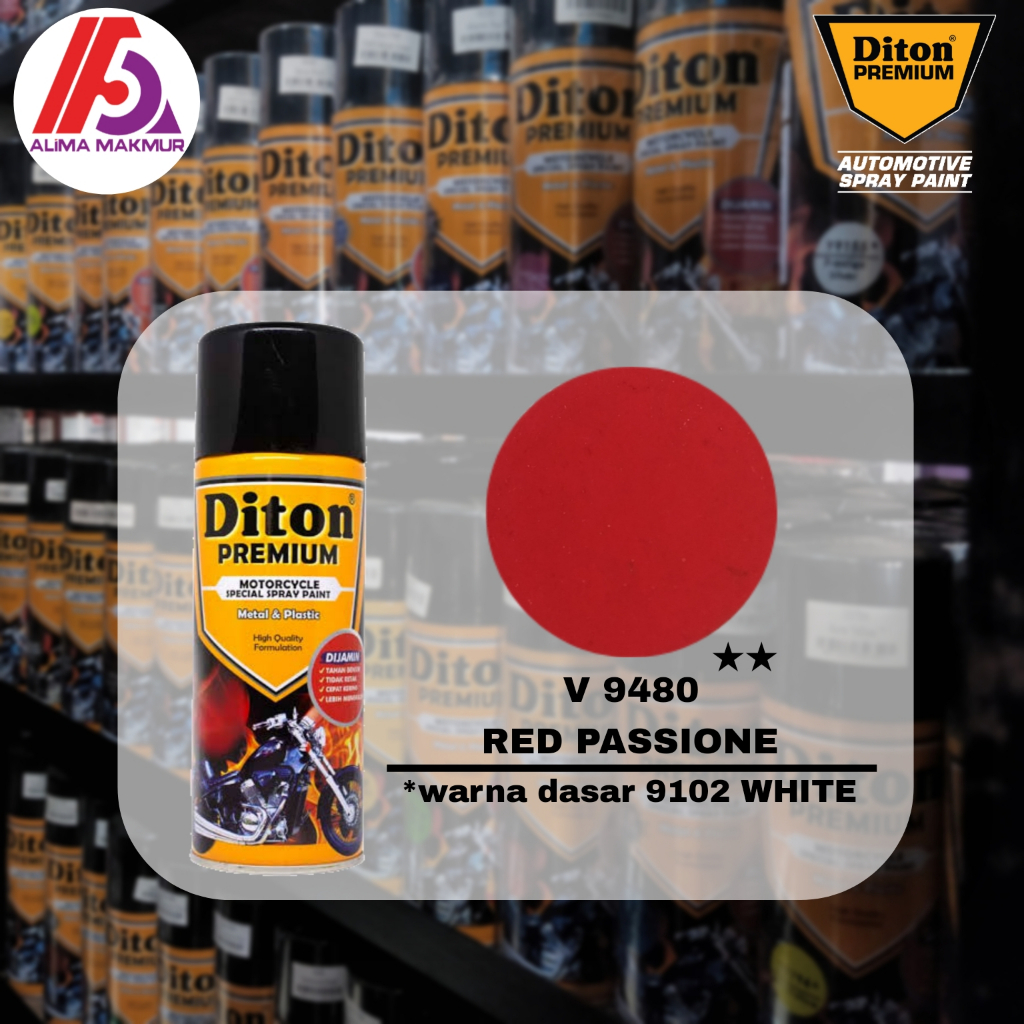 Diton Premium V 9480 Red Passione 400cc / Pilok Diton Merah / Pilok Diton Red Passione