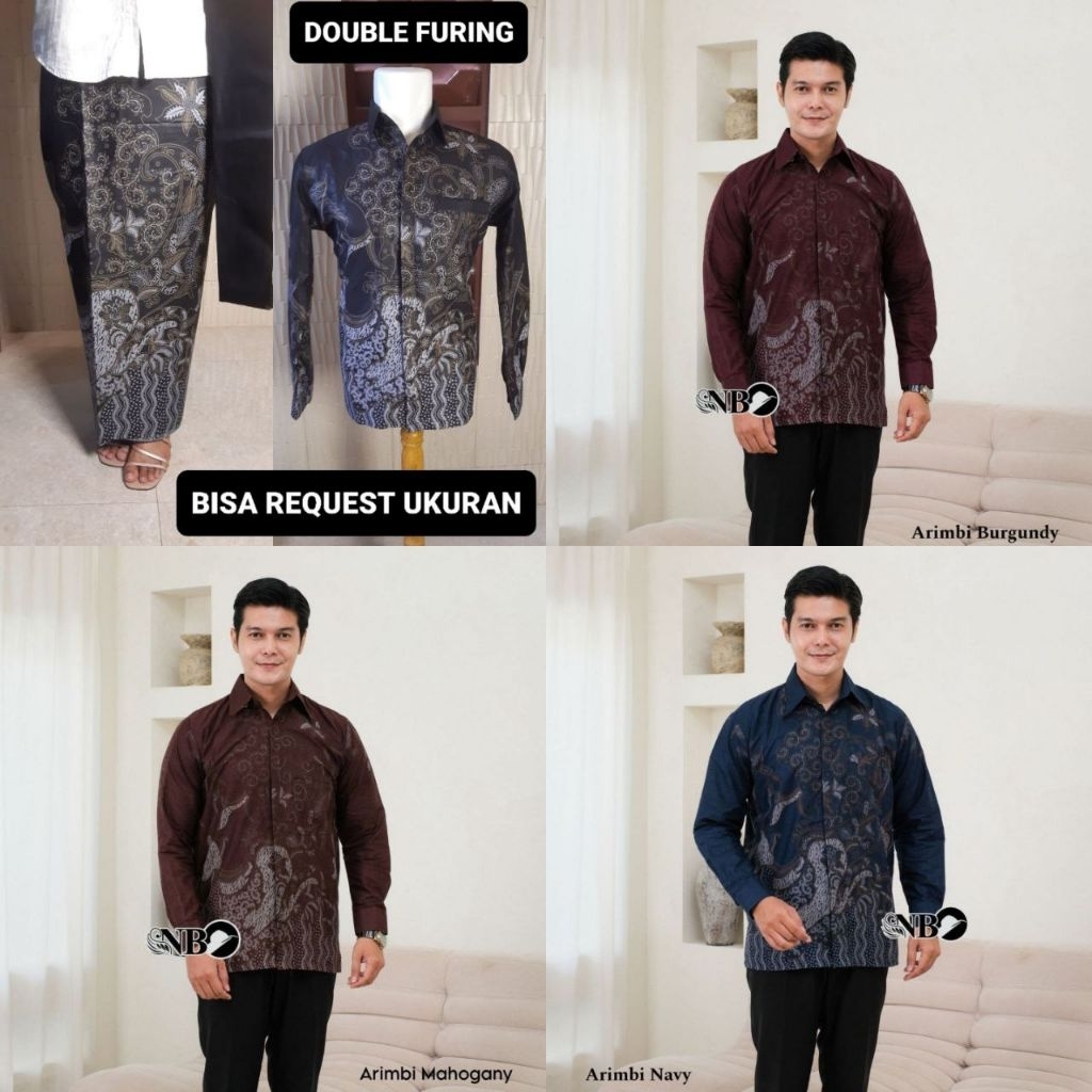 KEMEJA MOTIF ARIMBI & ROK LAPIS FURING / BAJU SERAGAM BATIK COUPLE PASANGAN SARIMBIT KELUARGA CUSTOM