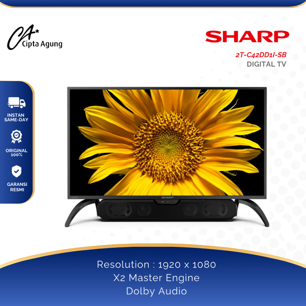 SHARP TV 42 INCH LED DIGITAL TV FUL HD TV AQUOS 2T-C42DD1I-SB 2T C42DD1 ISB 2TC42DD1ISB 2 TC 42 DD 1