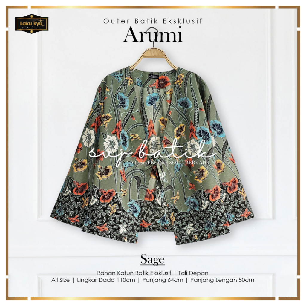 Cardigan batik outer tali depan batik eksklusif kekinian atasan wanita svj batik outer