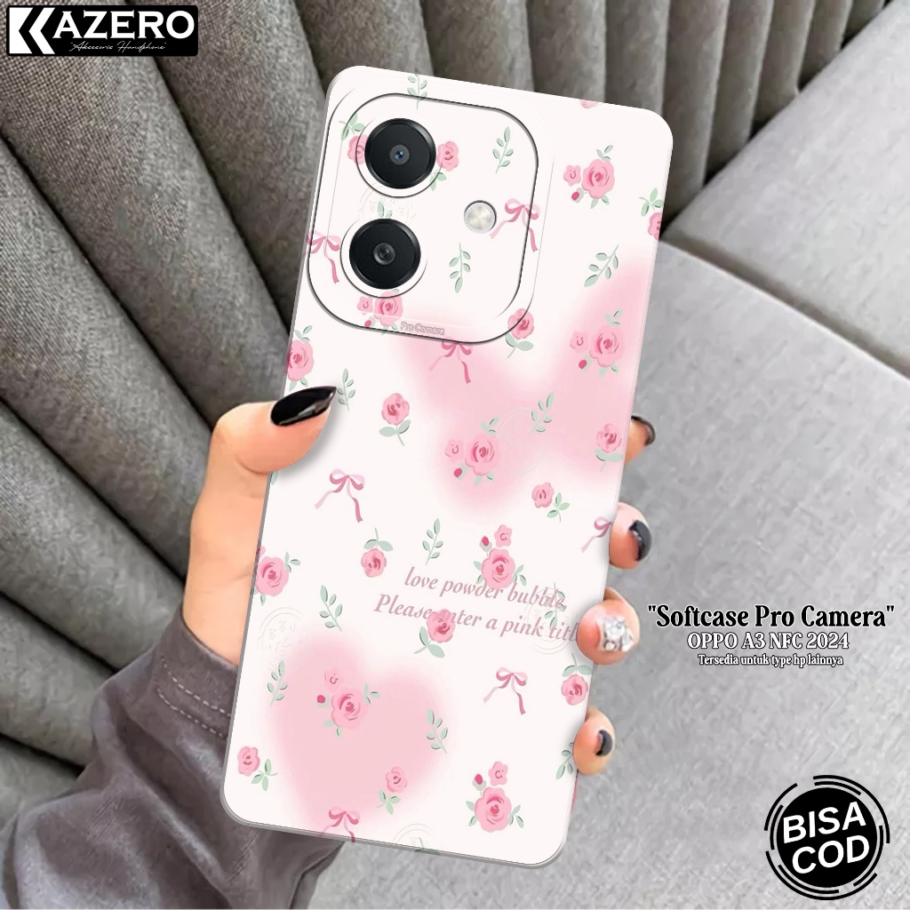 KAZERO Softcase OPPO A3 NFC 2024 Fashion Case Aesthetic Case OPPO A3 NFC 2024 Silikon Pro Camera Kes