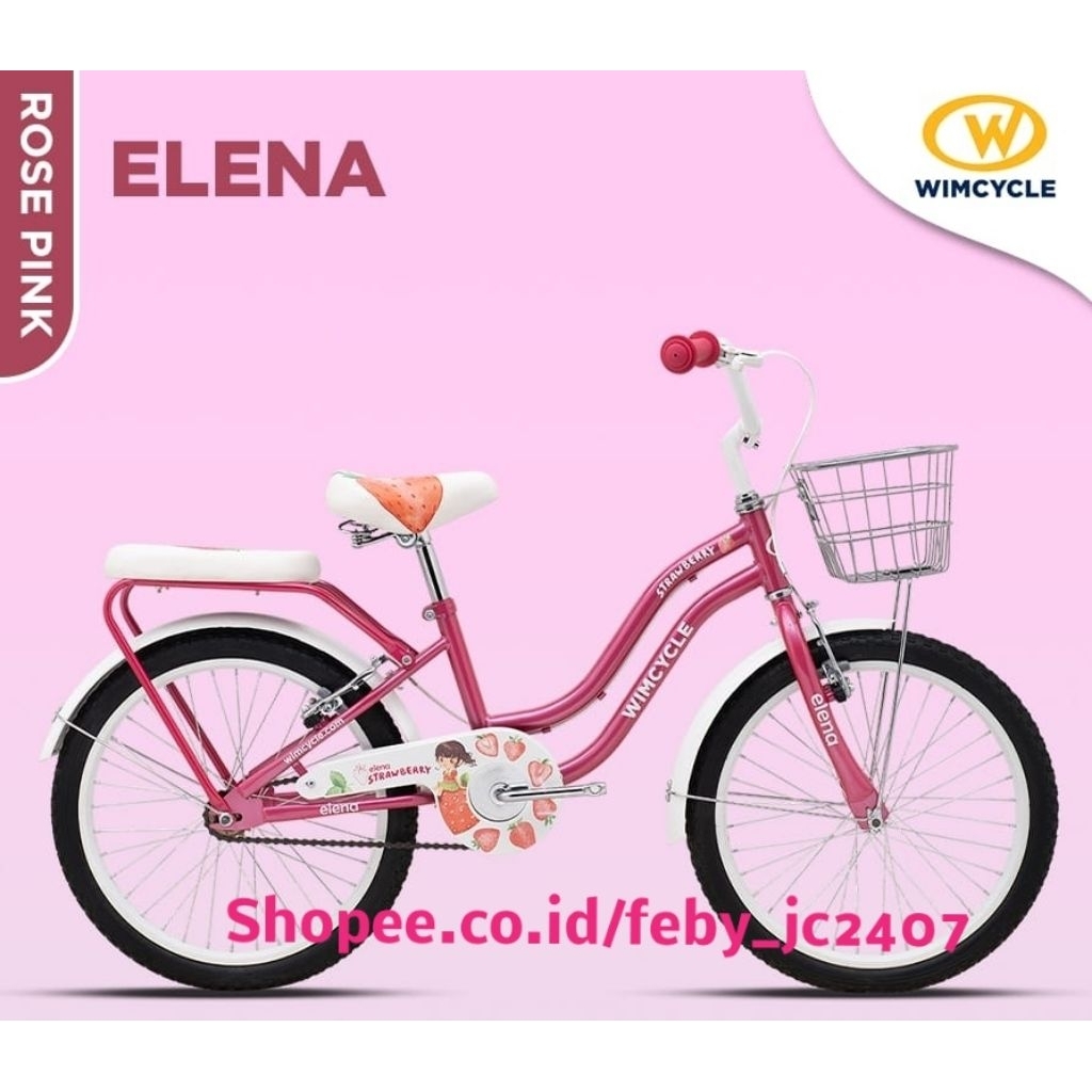 SEPEDA ANAK PEREMPUAN MINI CEWEK YUNA WIMCYCLE WIM CYCLE UKURAN 20 INCH ORIGINAL 20 inch Elena straw