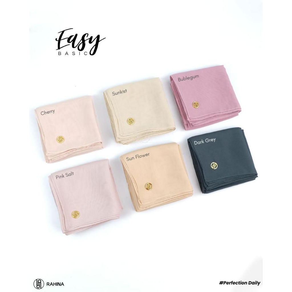 Hijab Rahina - Easy basic " daily easier"  polly cotton Square (hijab segi empat bahan polly cotton)