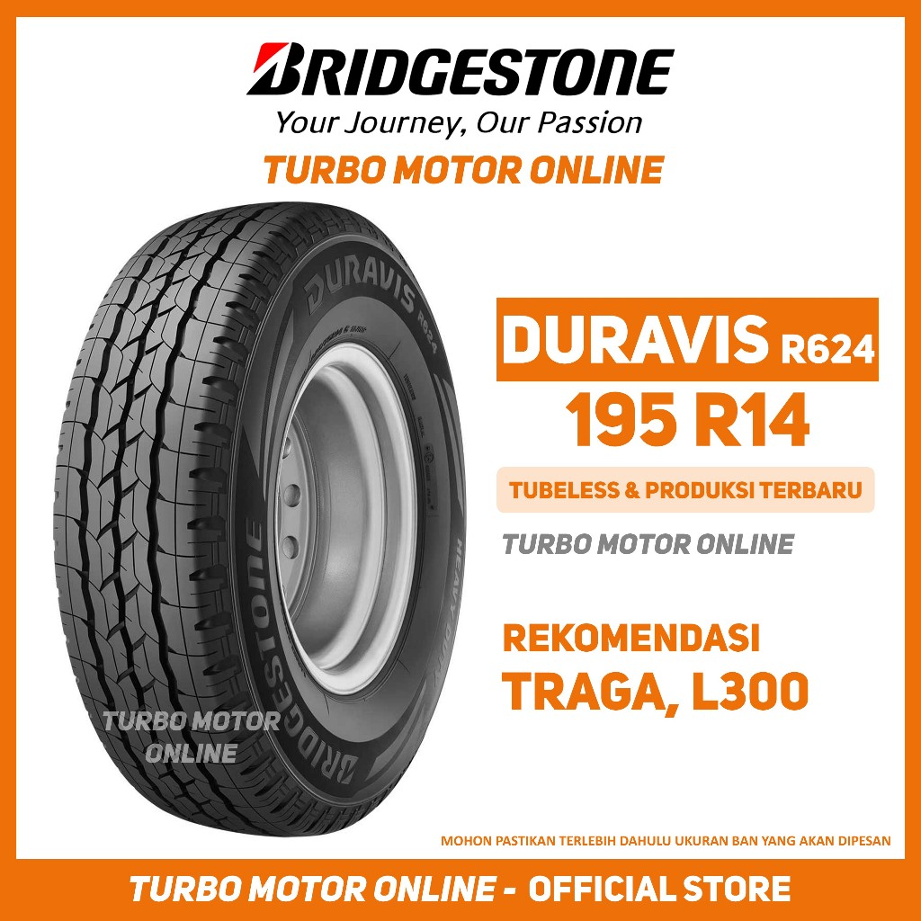 Ban Bridgestone Duravis R624 195 R14 Ban Mobil Traga L300