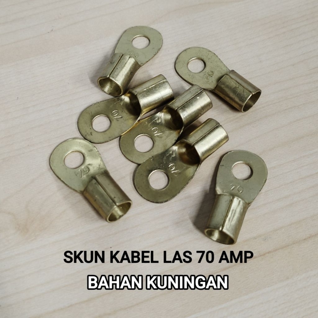 SKUN KABEL LAS TERMINAL KABEL MODEL BULAT 70 AMP KUNINGAN