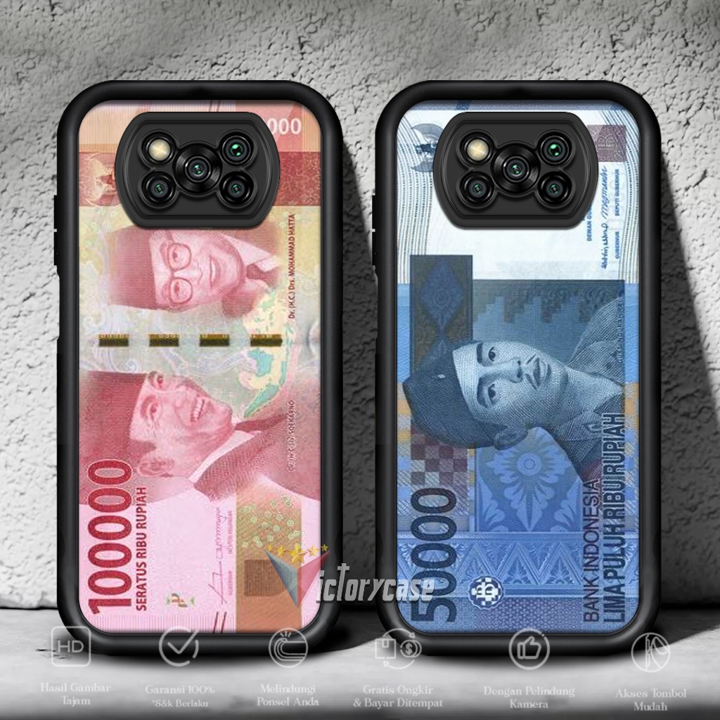 Case POCO X3 X3 PRO X3 NFC Motif UANG Cover Handphone Casing Softcase Glossy Anti Jamur