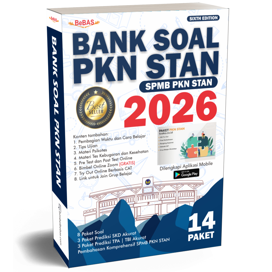 Bebas Buku Bank Soal PKN STAN 2026 - 14 Paket Soal + Pembahasan Lengkap & Akurat